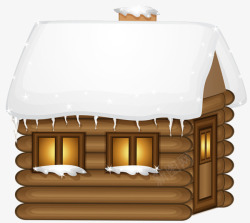 下雪天的小木屋素材