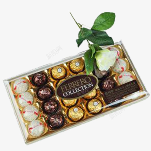 费列罗巧克力png免抠素材_新图网 https://ixintu.com 告白 巧克力球 精致包装盒 花朵 费列罗