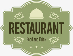 restaurant手绘绿色卡片矢量图高清图片