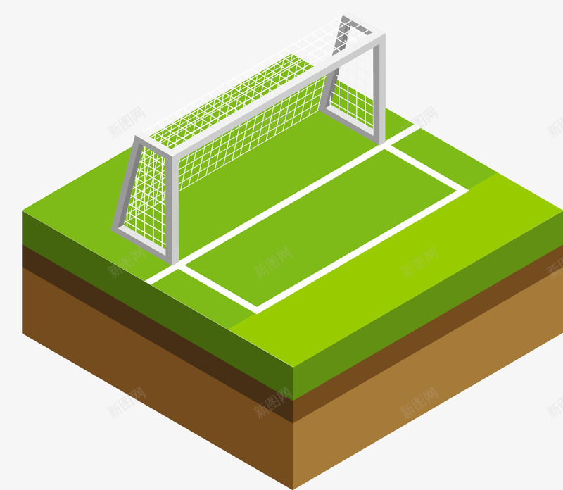 足球场球门png免抠素材_新图网 https://ixintu.com 卡通足球场 手绘 手绘足球场 球门 草地球场 足球场