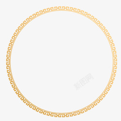 金色花纹传统边框元素矢量图素材