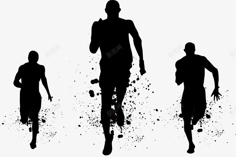 跑步的人剪影png免抠素材_新图网 https://ixintu.com 人物 健身 小黑人跑步 盘不 跑步影子 运动 运动员影子 逃跑小人