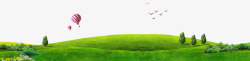 绿色草地上和小鸭子绿色草地上的植物树木高清图片