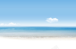 大海与沙滩沙滩大海天空夏天高清图片