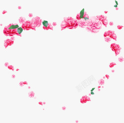 粉色唯美康乃馨花朵爱心素材
