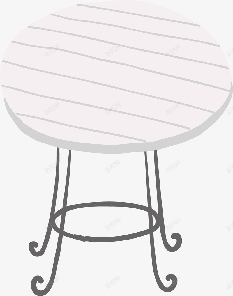 白色的圆桌矢量图ai免抠素材_新图网 https://ixintu.com 制作 圆形 圆桌 家用 木板 白色 精致 矢量图