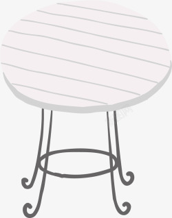 家用木板白色的圆桌矢量图高清图片