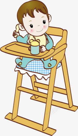 婴儿餐椅卡通小孩元素宝宝婴儿餐椅高清图片