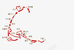 85周年红一方面军线路图高清图片