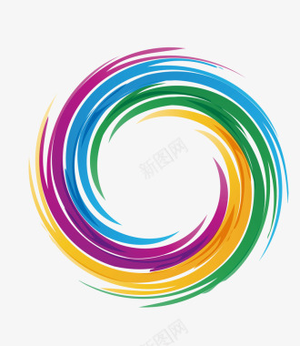 创意商务logo笔刷圆环矢量图图标图标