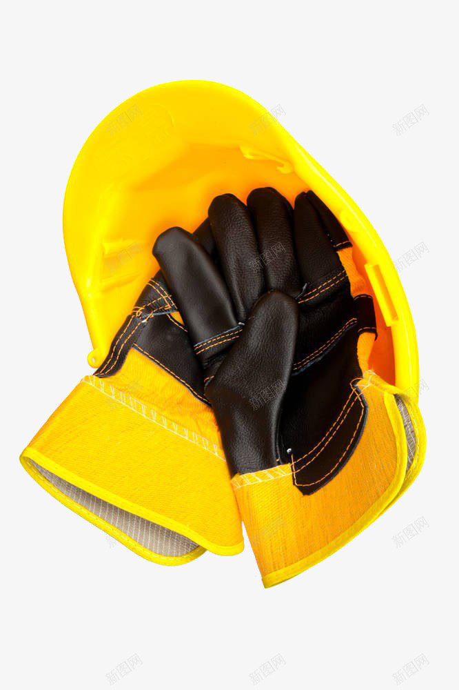 黄色安全帽和手套png免抠素材_新图网 https://ixintu.com 企业安全 头盔 安全发展 安全帽 实物 工地安全 手套 防护服 黑色皮革防护手套