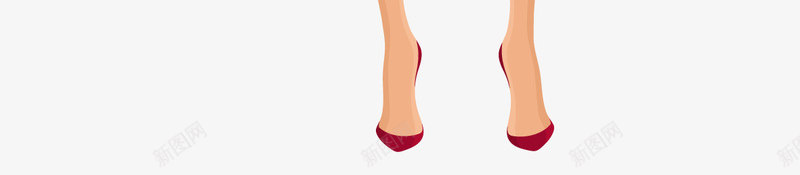 卡通模特png免抠素材_新图网 https://ixintu.com 女人 女士 抹胸裙装 插图 模特 红色高跟鞋