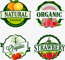 水果商标PNG精美水果商标标签矢量图图标高清图片