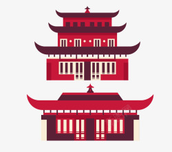 岳阳中国古建筑岳阳楼和清代建筑高清图片