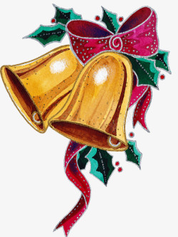 发光雪花圣诞节铃铛装饰高清图片
