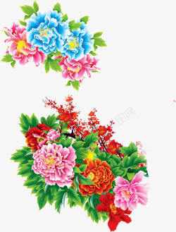 手绘富贵满堂花卉壁纸素材