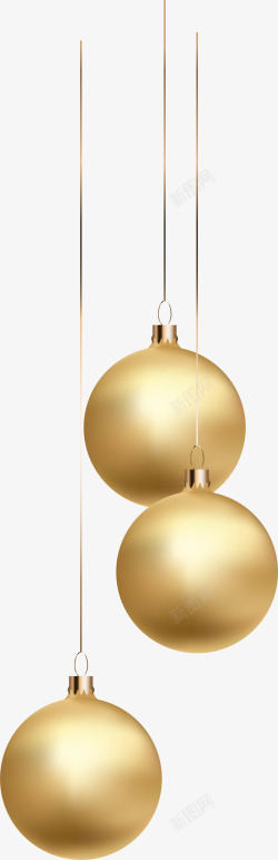 吊球挂饰圣诞节金色圣诞球高清图片