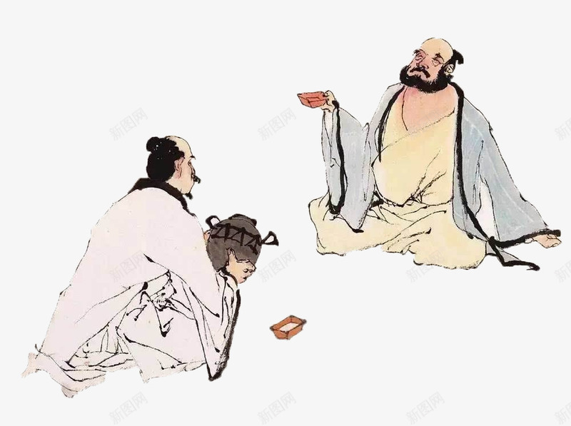 国画人物饮酒png免抠素材_新图网 https://ixintu.com 中国风 人物 古代 古典 国画 国画人物饮酒