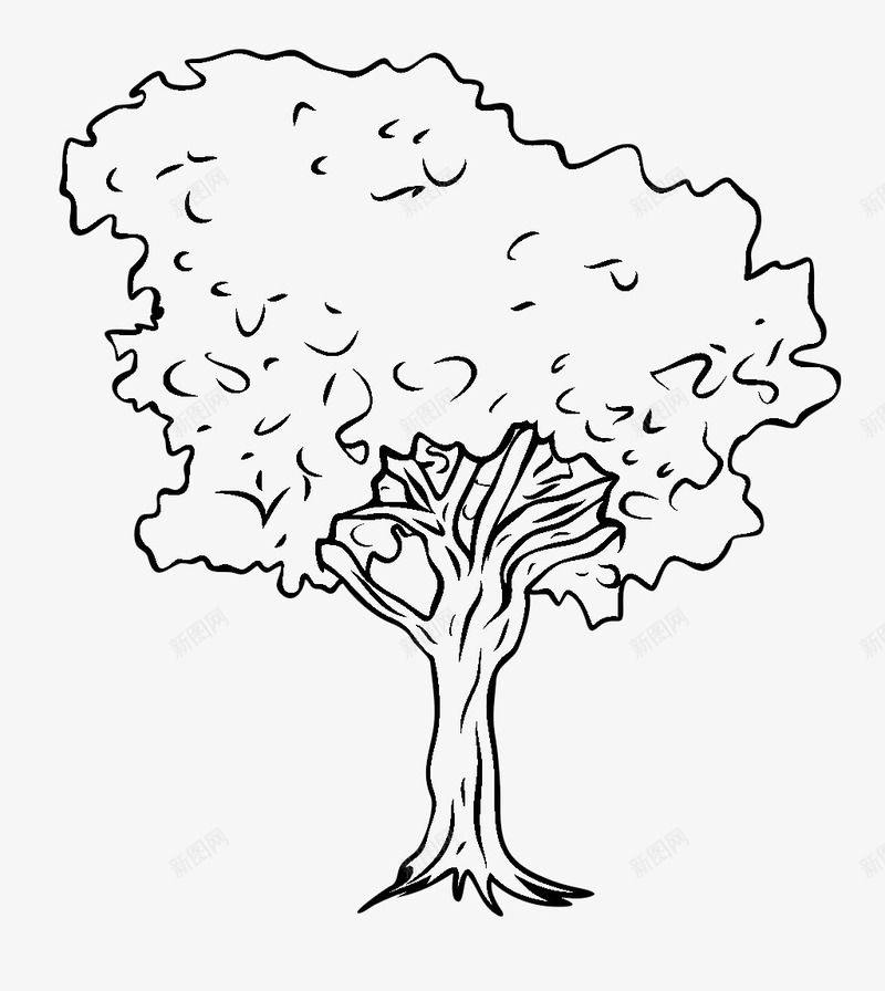 树手绘图标png_新图网 https://ixintu.com 卡通 手绘 树 树简笔 简笔画 粗线条 线稿 黑色线条
