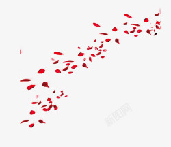 红色飞翔装饰鲜花素材