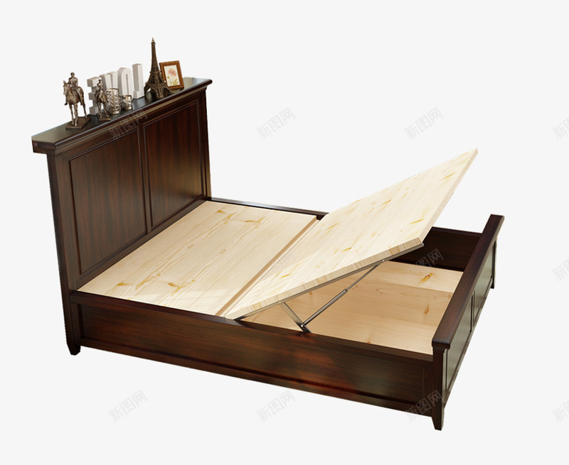 高级木板床png免抠素材_新图网 https://ixintu.com 古朴 家具 床 木板