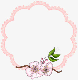 粉色花形花朵边框高清图片