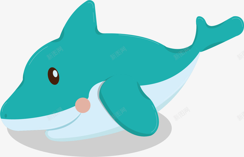 水彩蓝色海豚矢量图ai免抠素材_新图网 https://ixintu.com 动物 可爱 开心 微笑 海豚 玩耍 蓝色 矢量图