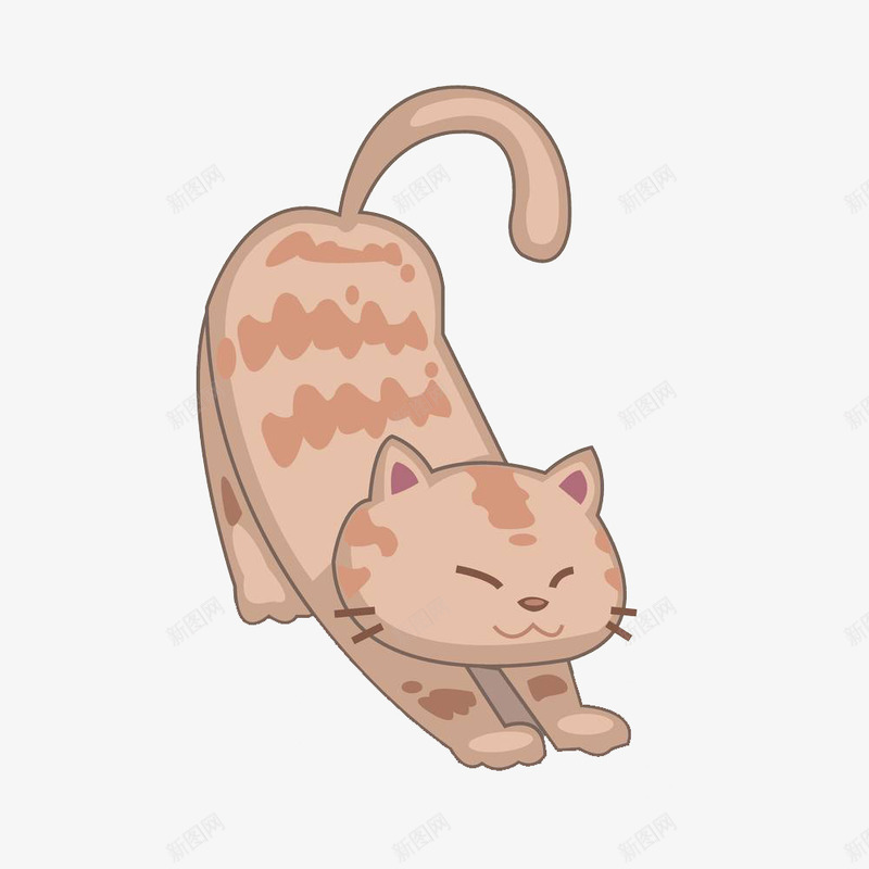 褐色的小猫咪png免抠素材_新图网 https://ixintu.com 伸懒腰 伸腰 动物 卷翘 可爱 小猫咪 尾巴 形象 生物