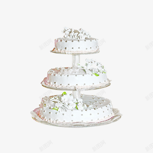 三层蛋糕png免抠素材_新图网 https://ixintu.com 喜庆 奶油 白色 结婚蛋糕 花边蛋糕