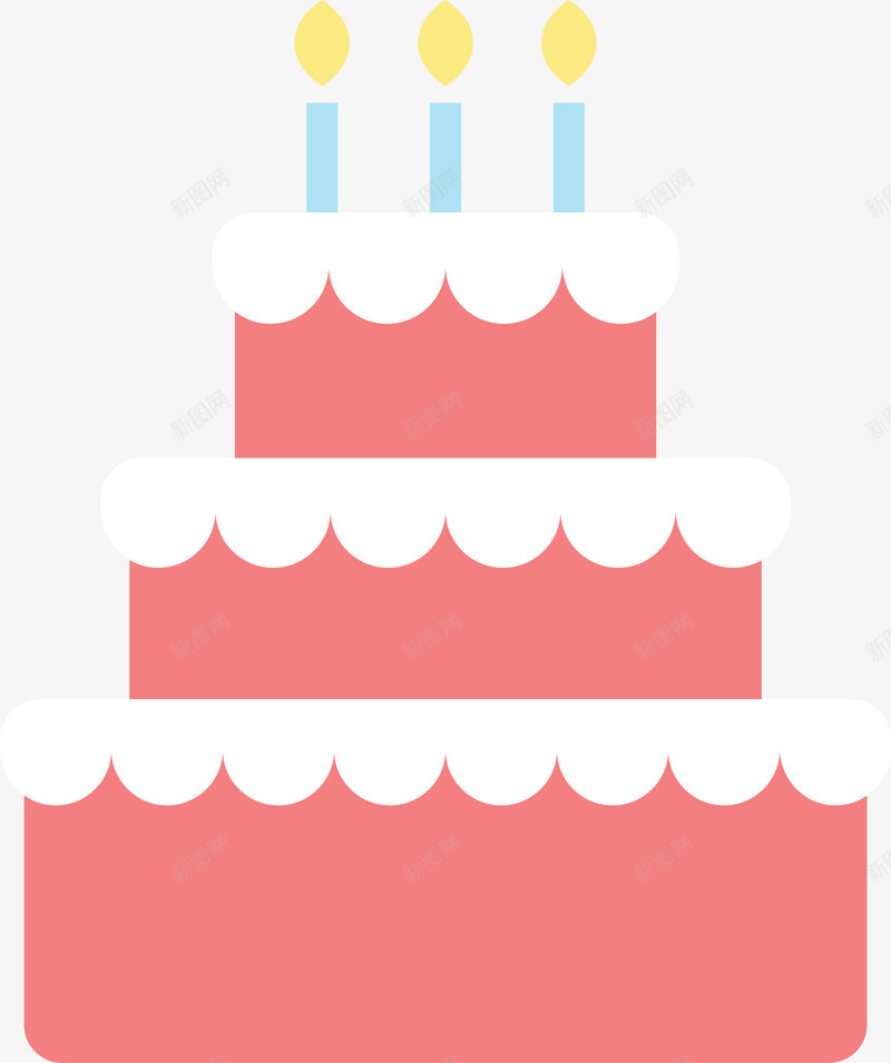 扁平化粉色三层巨型蛋糕矢量图ai免抠素材_新图网 https://ixintu.com 三层蛋糕 巨型蛋糕 扁平化 粉色 蛋糕 矢量图