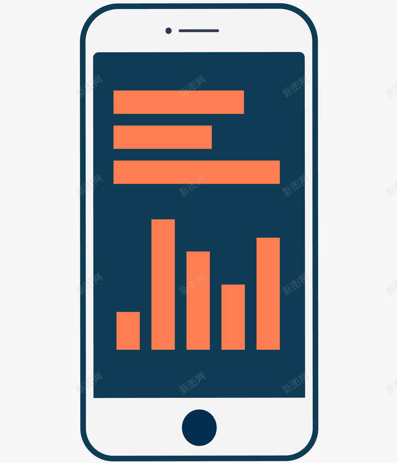 扁平化手机数据表png免抠素材_新图网 https://ixintu.com 图表 扁平化 手机 数据表 通讯