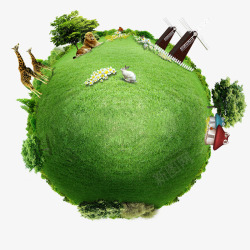 地球环保手绘地球环保绿色素材