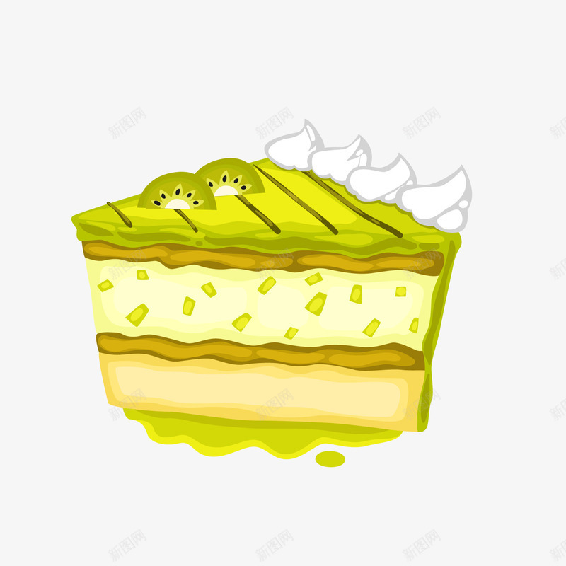 绿色抹茶蛋糕png免抠素材_新图网 https://ixintu.com 卡通蛋糕 抹茶蛋糕 绿色蛋糕 背景装饰
