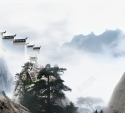 松树山峰素材中国风高清图片