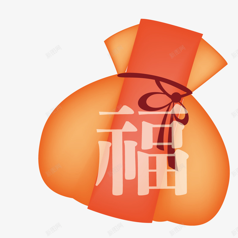 新年纳福袋矢量图ai免抠素材_新图网 https://ixintu.com 新年素材 新春 纳福 矢量图