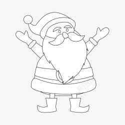 白胡子老人圣诞老人的怀抱简笔画矢量图高清图片
