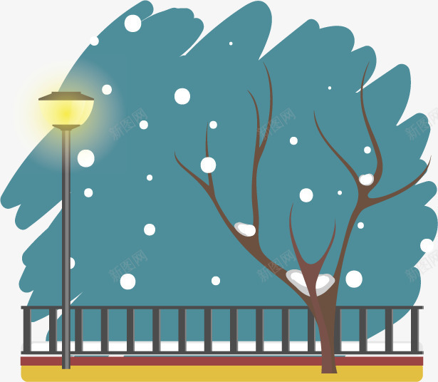 冬天树下的长椅风景png免抠素材_新图网 https://ixintu.com 公园 冬天 绿树 长椅