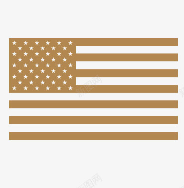 咖啡色之星条旗图标图标