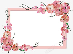 粉色小花边框素材