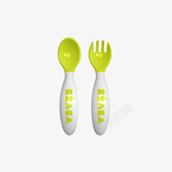 宝宝专用餐具进口婴儿勺子叉子便携套装绿叶仙高清图片