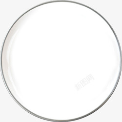 俯视白盘子白色盘子黑色边高清图片