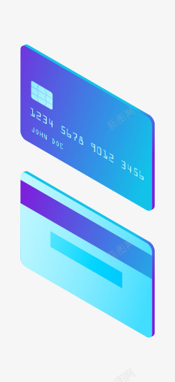 背面银行卡25D立体银行卡插画图标矢量图高清图片