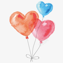 可爱彩色爱心气球素材