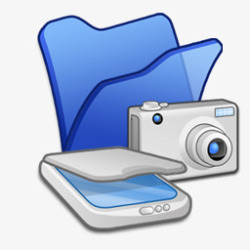 scanners蓝色文件夹扫描相机图标高清图片
