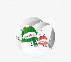 美丽的雪人美丽的冬天雪人水晶球高清图片