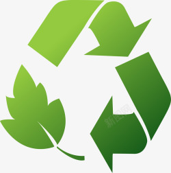 可回收利用标志绿色循环叶子环保图图标高清图片