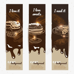 创意书签设计巧克力蛋糕标签矢量图高清图片