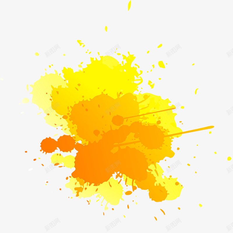 黄色水墨斑点png免抠素材_新图网 https://ixintu.com 儿童节背景 喷溅效果 斑点 水墨 黄色