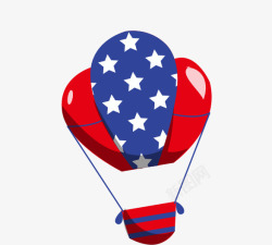 美国国旗样式热气球素材
