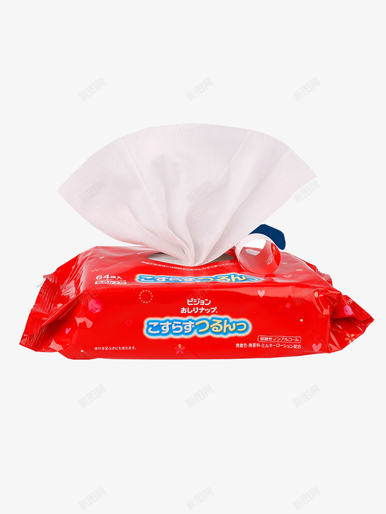 红色包装湿纸巾png免抠素材_新图网 https://ixintu.com 卫生 带盖抽纸湿巾 抽纸巾 湿巾
